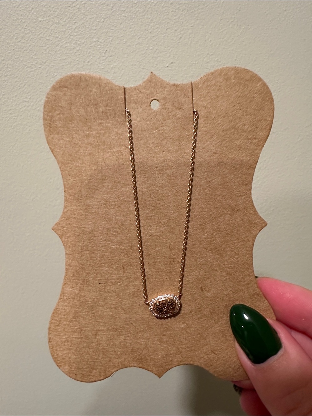 Kendra Scott Rose Gold Cushion Halo Pendant Necklace